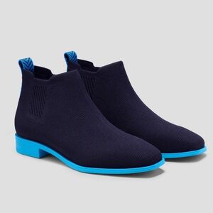 Vivaia Ryan Pro Square-Toe Water-Repellent Ankle Boots Navy Azure blue size 7